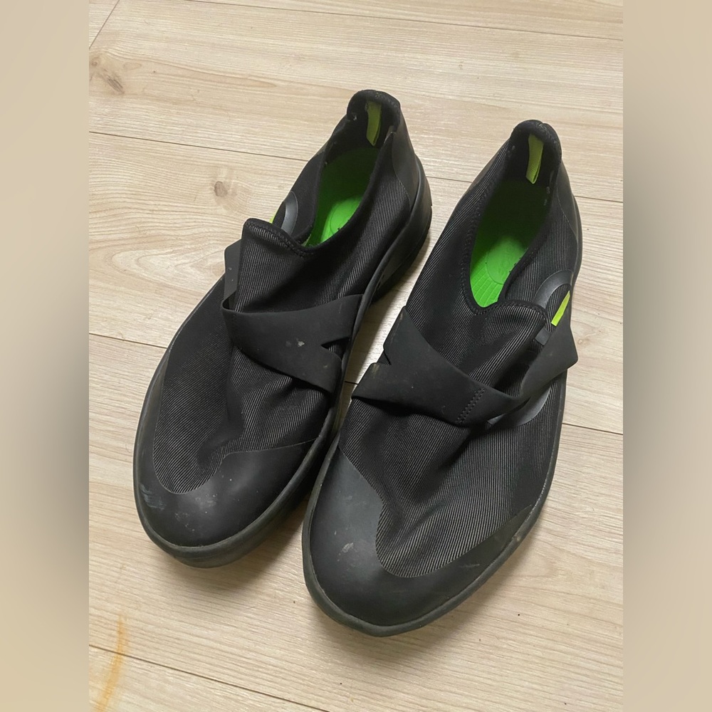 Oofos Oomg Eezee Shoes Mens 14 Black Orthotic Recovery Pain Relief Slip On Low